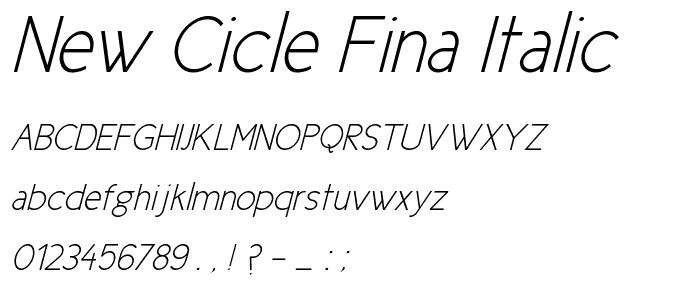 New Cicle Fina Italic font